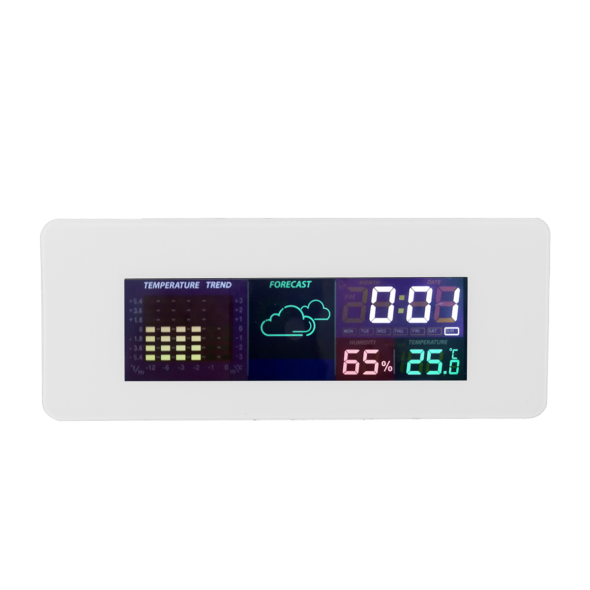 

Multi-function Color Screen Temperature Humidity Meter Hygrometer Monitor Clock with Calendar Alarm Clock 12/24 Hour System TS S65
