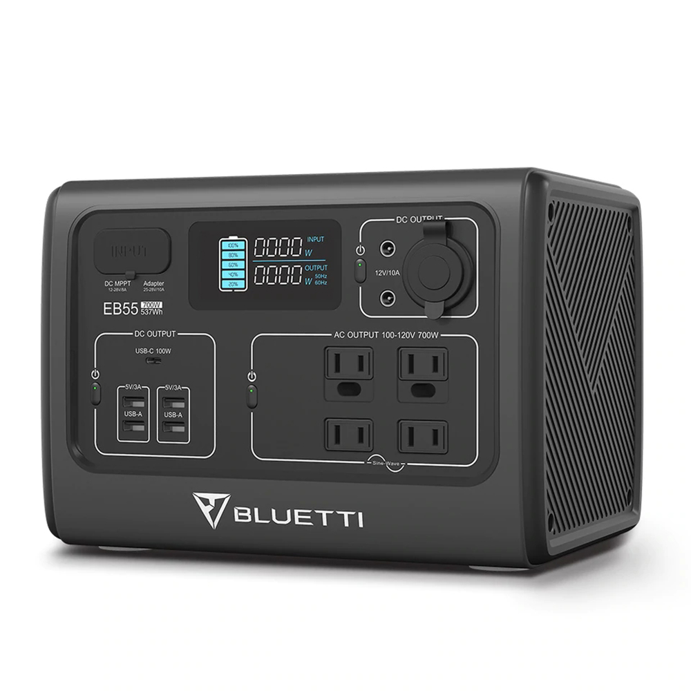 Find [EU Direct] BLUETTI EB55 700W 537Wh Portable Power Station With 200W 220V AC Input+200W PV Solar Input/4*100-120V/700W AC OUTLETS Support 4 Ways of Fast Recharging Power Generator for Sale on Gipsybee.com with cryptocurrencies