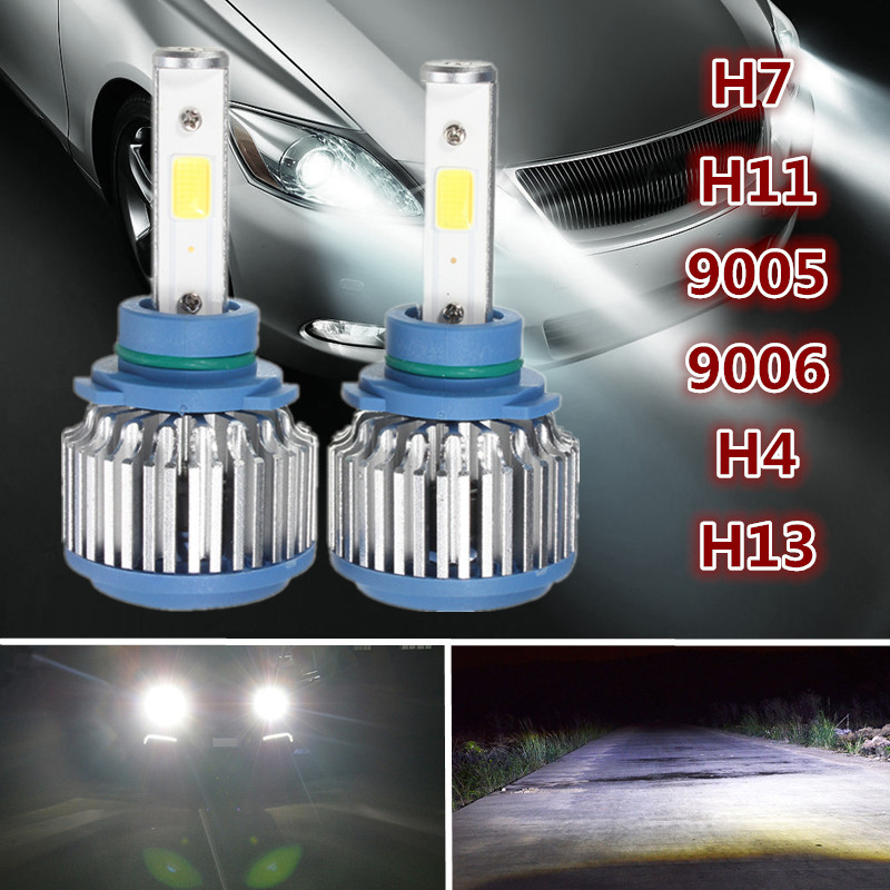 Paire haute puissance 48w h7 h4 h11 h13 9005 9006 LED phare kit voiture faisceau lumineux blanc
