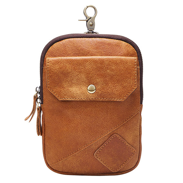 

Men Retro Leather Waist Bag Casual Belt Phone Bag Fanny Pack with Shoulder Strap