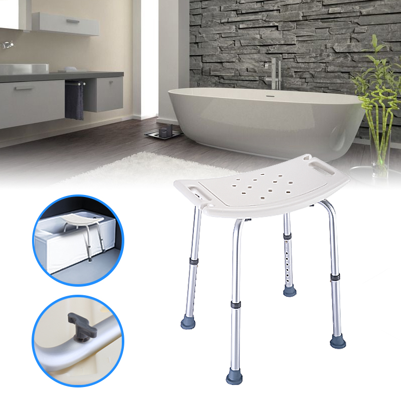 

Portable Shower Seat Chair Adjustable 8 Height Stool Bench Bath Aid Anti-slip Bathroom Decorations