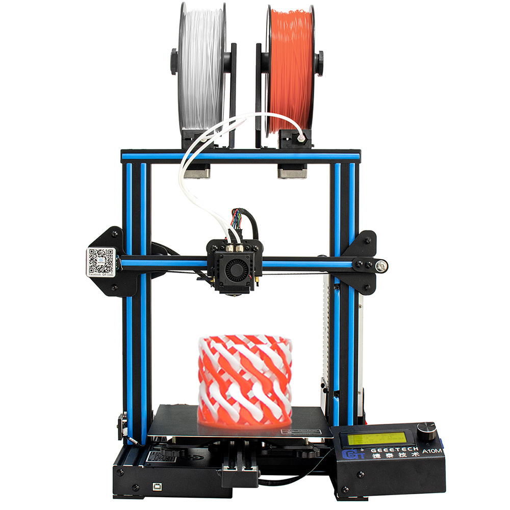 

Geeetech® A10M Mix-color Prusa I3 3D Printer 220*220*260mm Printing Size With Dual Extruder/Filament Detector/Power Resume/3:1 Gear Train/Open Source Control Board