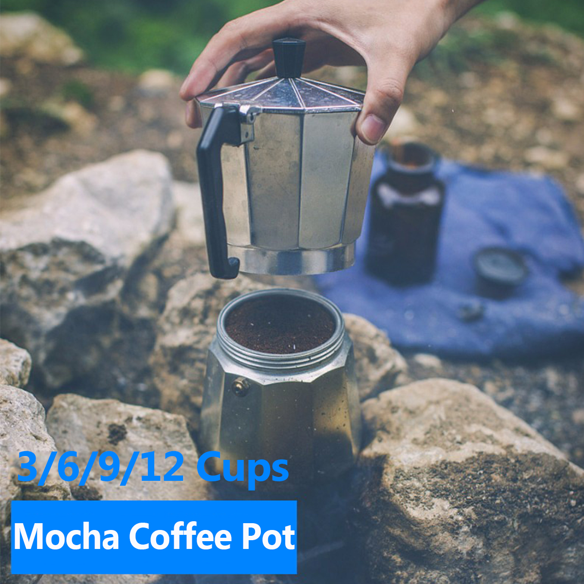 3/6/9/12 Cups Aluminum Espresso Moka Percolator Portable Coffee Maker Stovetop Home DIY 12
