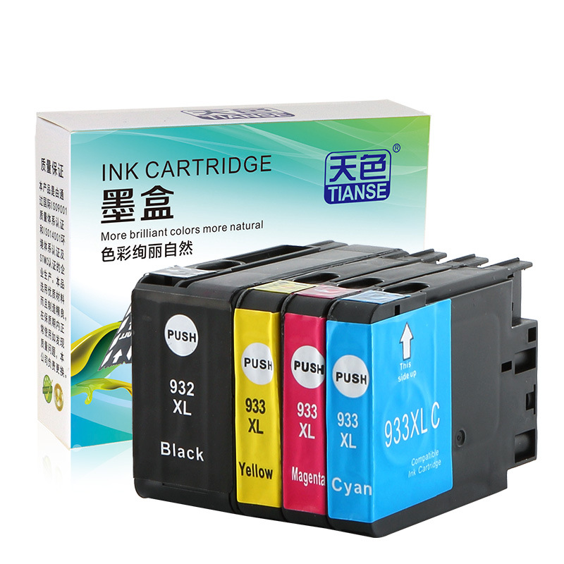 

TIANSE 932XL Ink Cartridge For HP 932 XL 933 HP932XL For HP 932XL 933XL HP932 XL For HP Officejet 6100 6600 6700 7110 7610 7612 Printer Ink