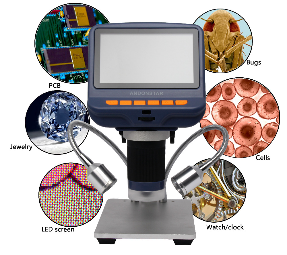 Andonstar AD106S Digital Microscope 4.3 Inch 1080P With HD Sensor USB Microscope For Phone Repair Soldering Tool Jewelry Appraisal Biologic Use Kids Gift 10