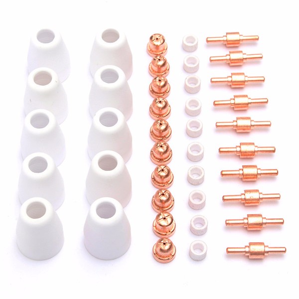 

40pcs Air Plasma Cutting Cutter Torch Consumables Kits Nozzles Tips Shield Cups for PT-31 LG-40 CT-312