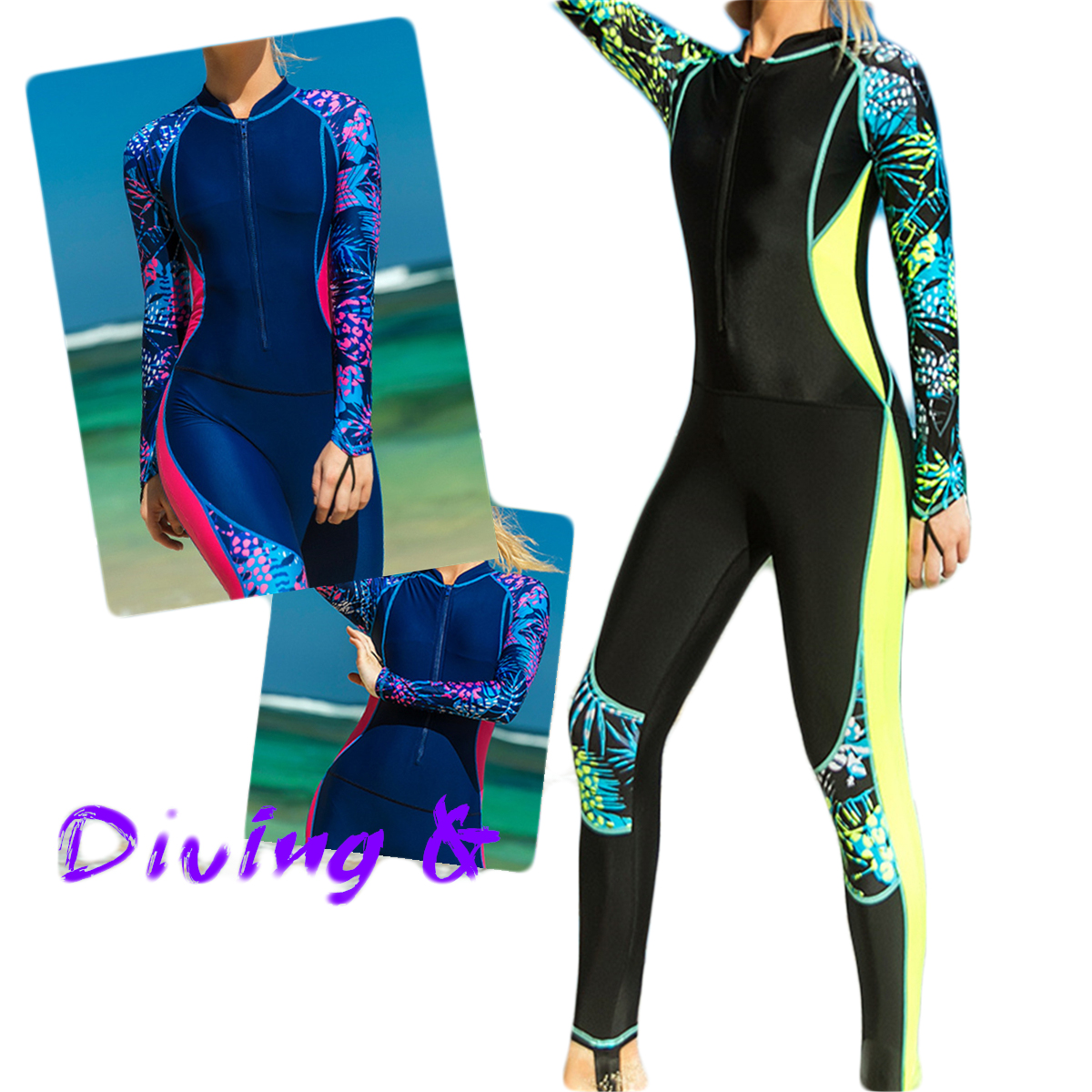 

Women Full Body Dive Skin Snorkeling Rush Guard Anti-UV Lycra Suit Thin Swimming Suit