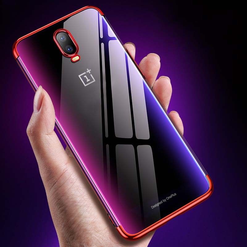 

Bakeey Plating Transparent Shockproof Soft TPU Back Cover Protective Case for OnePlus 7