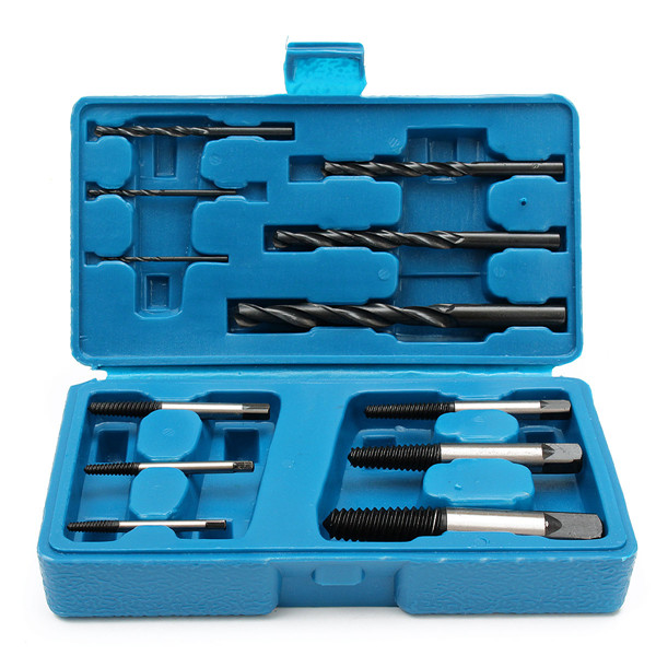 

12pc Screw Extractor and Drill Bit Guide Set Broken Bolt Fastener Remover
