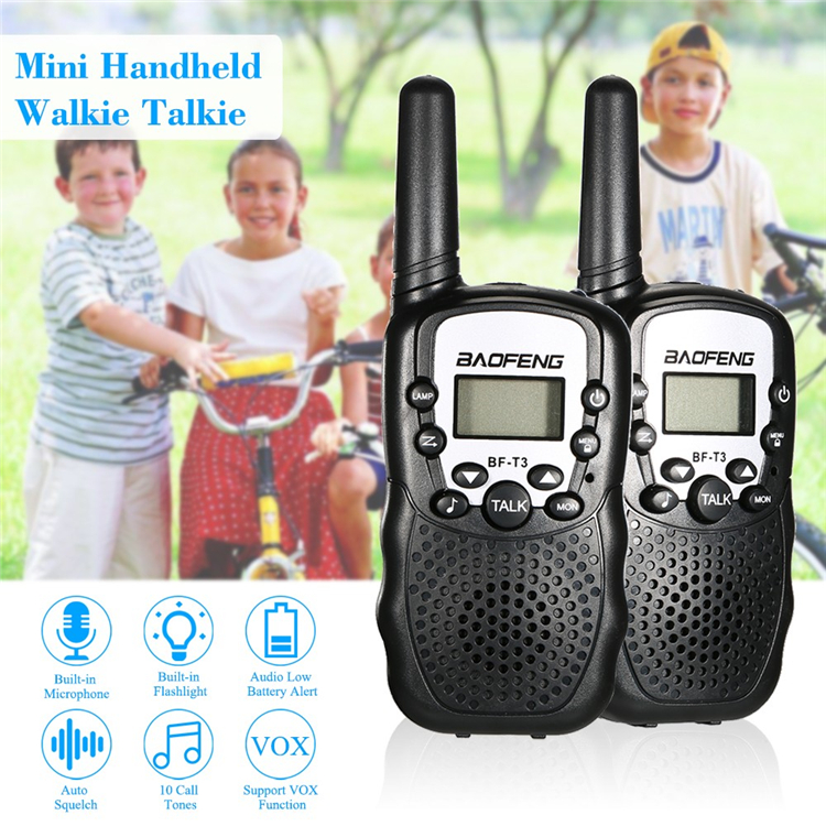2Pcs Baofeng BF-T3 Radio Walkie Talkie UHF462-467MHz 8 Channel Two-Way Radio Transceiver Built-in Flashlight 5 Color for Choice