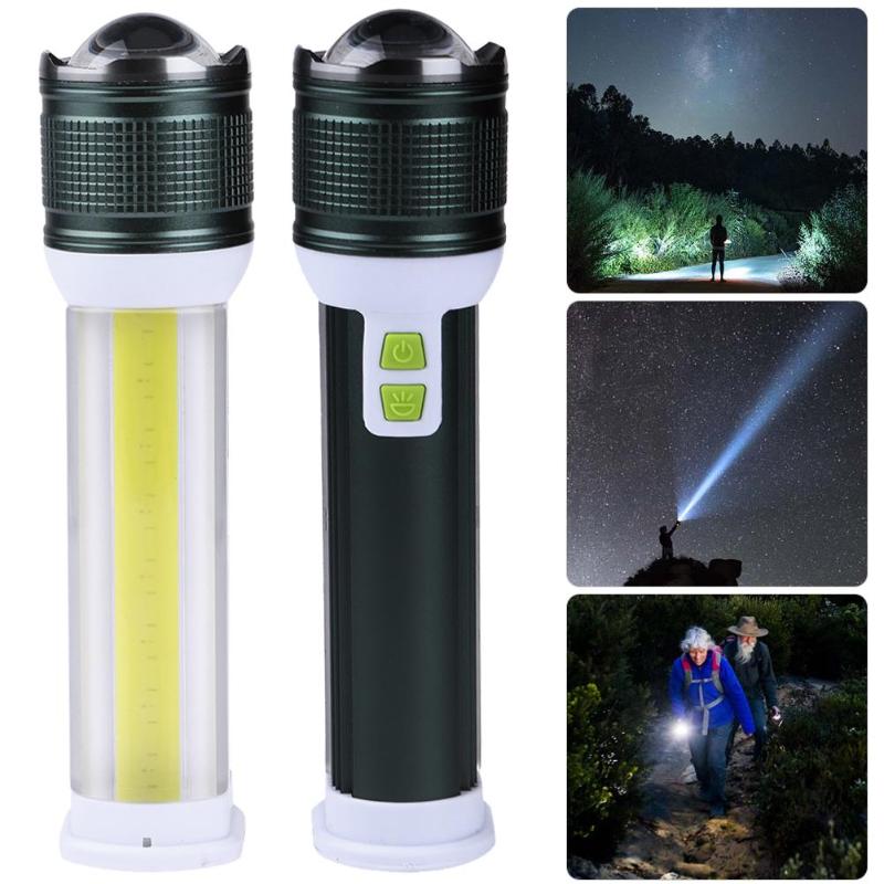 

XANES 184A T6+COB LED Front & Side Light USB Rechargeable Zoomable Emergency Light Work Light LE