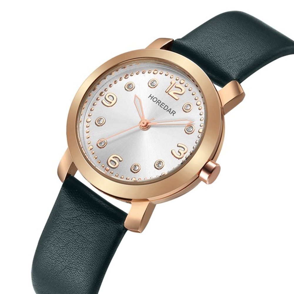 

HOREDAR 306 Повседневный стиль Элегантный кожаный ремешок Кварцевые часы