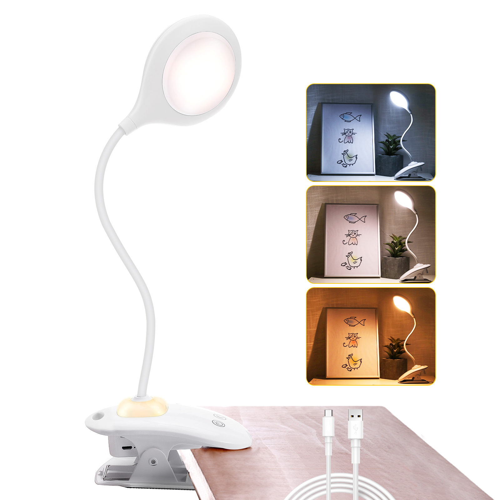 Find AMBOTHER Touch Reading Lamp LED Clamp Lamp USB Dimmable Bed Light Clip Desk Light for Sale on Gipsybee.com with cryptocurrencies