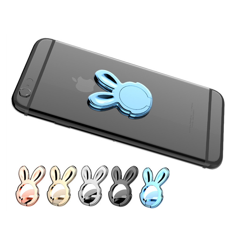 

Универсальный металлический кролик Шаблон 360 градусов Вращающийся держатель пальца для настольных подставок для мобильного телефона
