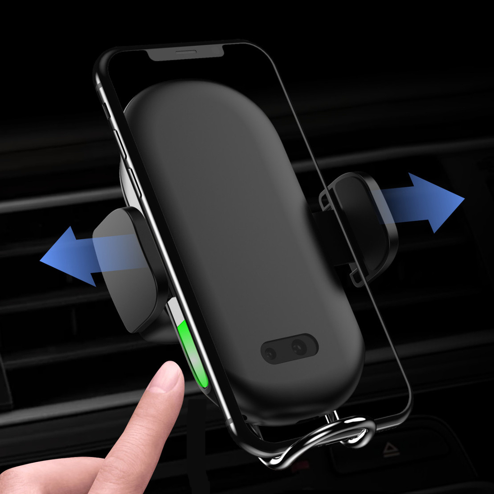 

QI 10W Infrared Sensing Car Air Vent Wireless Phone Charger Holder 360° Rotation Mount for iPhone XS XR