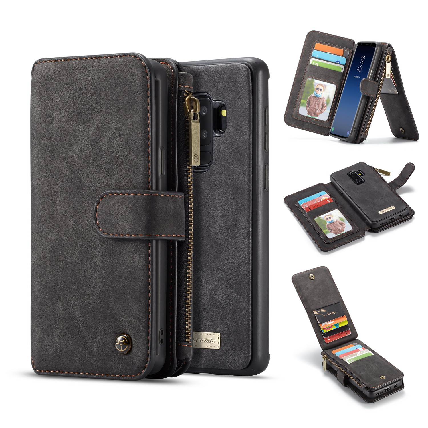 

Caseme Magnetic Detachable Zipper Wallet Card Slot Phone Case For Samsung Galaxy S9 Plus