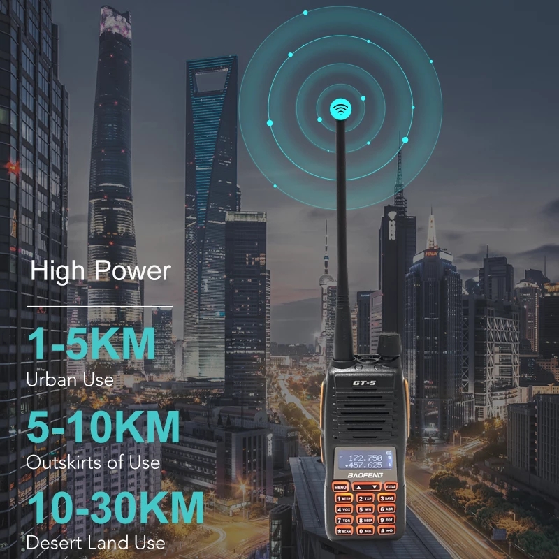 Find Baofeng GT 5 10W Walkie Talkie Two Way Ham Radio Flash Light Dual PTT HF Transceiver 30KM Long Range Portable Radios Upgrade for Sale on Gipsybee.com with cryptocurrencies