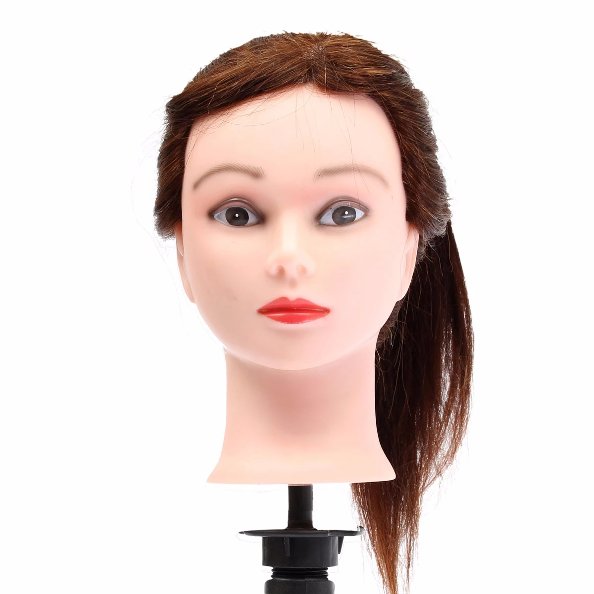 20 Brown 90% Human Hair Hairdressing Training Head Mannequin Model Braiding Practice Salon Clamp