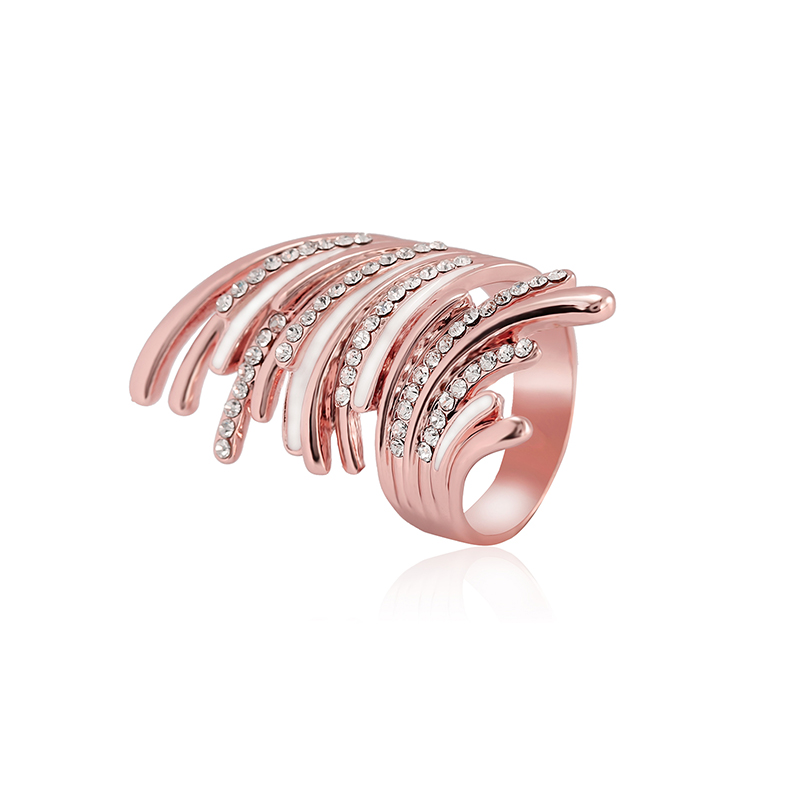 

Обтекаемое нерегулярное розовое золото Подарочное кольцо Элегантное обручальное кольцо Fine Jewelry для Женское