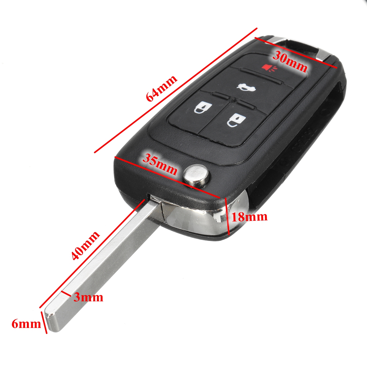 4 boutons de voiture Remote Flip Key Fob Control pour Buick pour GMC pour Chevy