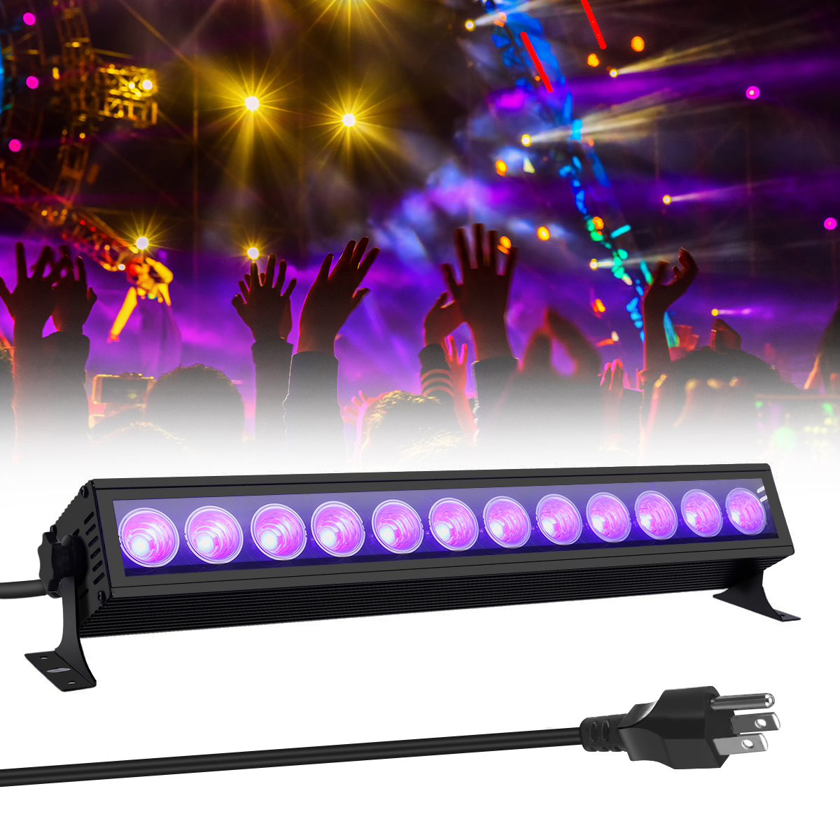 Find GLIME 12LED 36W UV LED Light Bar 360Â° Adjustable Wall Lights Lamp for DJ Stage Party for Sale on Gipsybee.com with cryptocurrencies