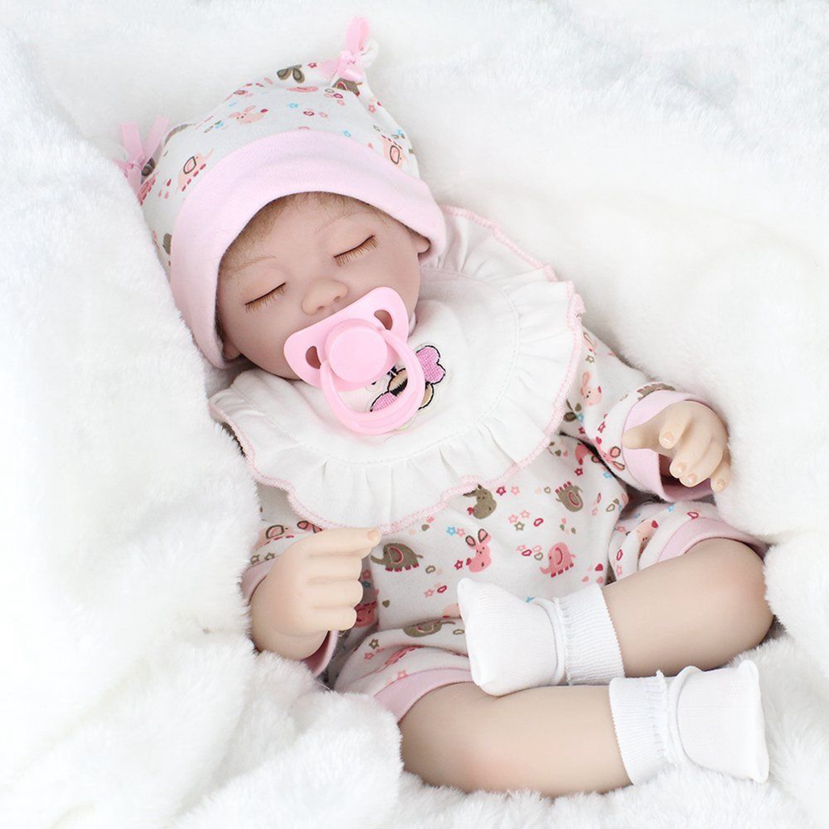 

NPK 16 дюймов 41cm Reborn Baby Реалистичный Soft Силиконовый Кукла Handmade Lifeike Baby Girl Куклаs Play House Toys День рождения
