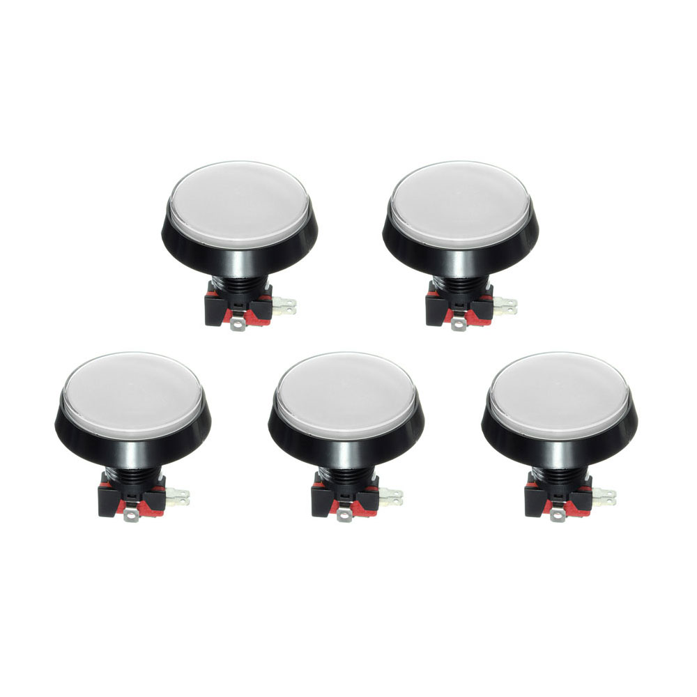 

5Pcs White LED Light 60mm Arcade Video Game Player Push Button Switch