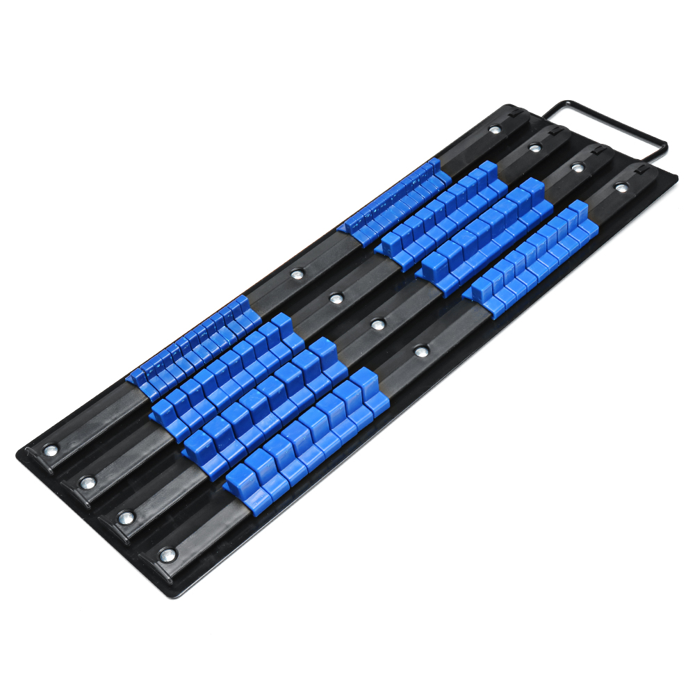 

80pcs Socket Tray Rack 1/4 3/8 1/2 Inch Rail Tools Organizer Metal Plastic For Garage Work Socket Holder