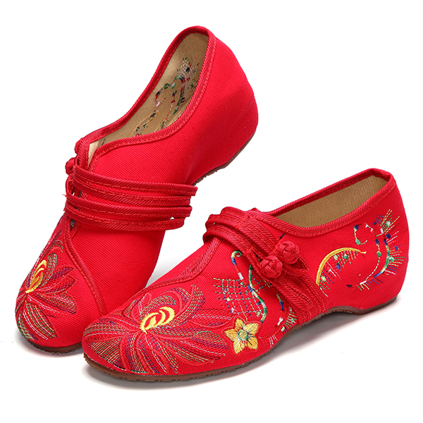 us size 5-12 women casual embroidery floral slip on outdoor flat shoes ...