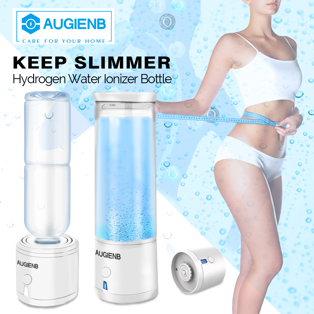 AUGIENB WH02 Portable Smart Hydrogen-Rich Cup Water Generator Ionizer Maker Healthy Alkaline Energy Cup Water Bottle (USB Cable) 6