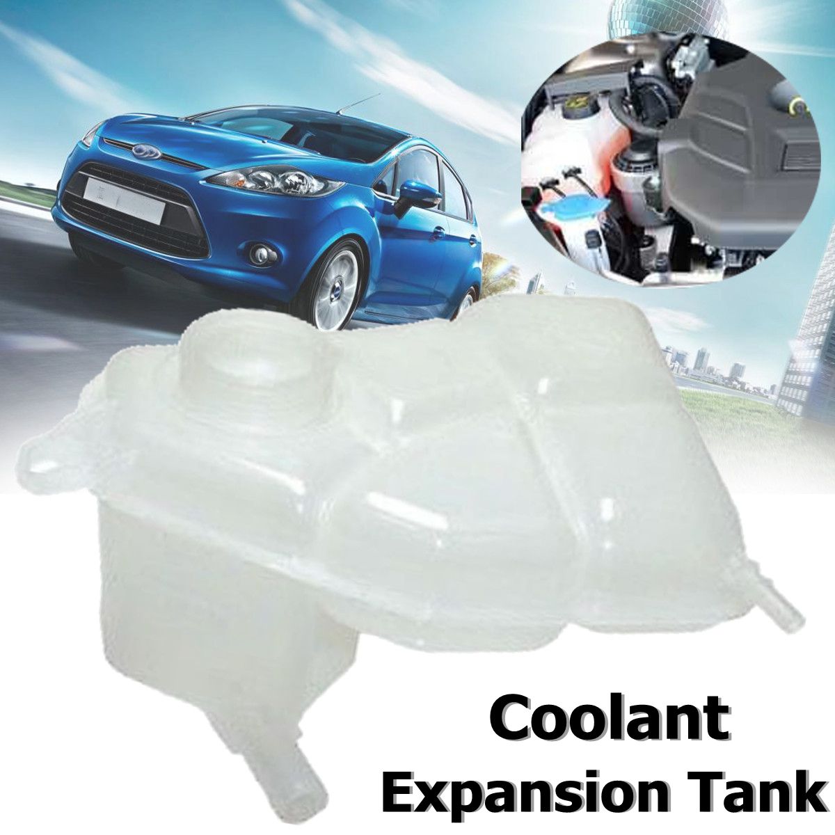 NICOLIE Coolant Header Expansion Tank Petrol Engine For FORD FIESTA Mk5 MK6 2001-2008 