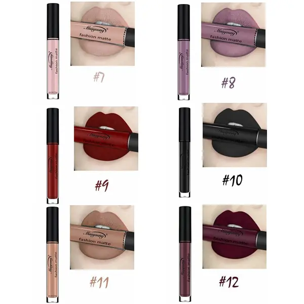 Missyoung Matte Lip Gloss Lips Lipstick Long Lasting Liquid Cosmetics Exaggerated Makeup