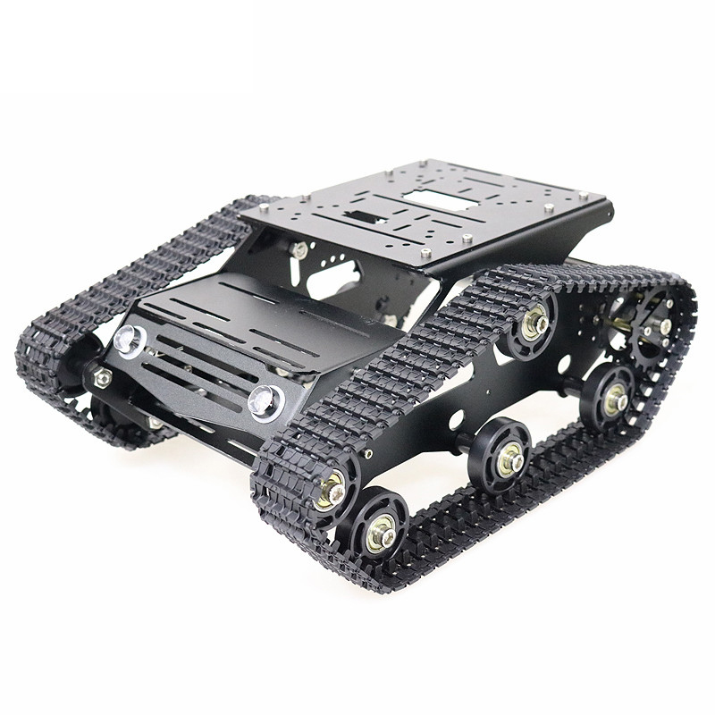 

YP100 Wifi/Bluetooth Version Black Metal Moving Chassis Tank Track Car Kit + 2pcs 12V 300rpm DC Motor with Hall Encoder