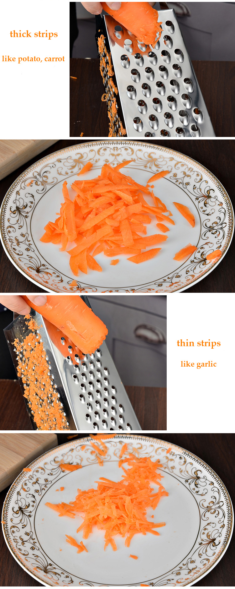 Mini 4 Sides Multifunctional Carrot Garlic Slicer Cutter Handheld Vegetable Cheese Slicer Cutter