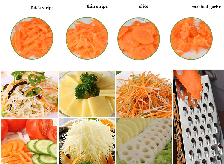 Mini 4 Sides Multifunctional Carrot Garlic Slicer Cutter Handheld Vegetable Cheese Slicer Cutter