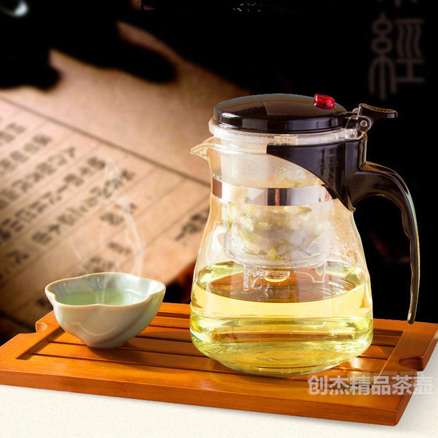 

Chuangjie Tea Set Elegant Cup Glass 600ml Flower Teapot High Temperature Filter Tea Separation Bubble Tea Maker