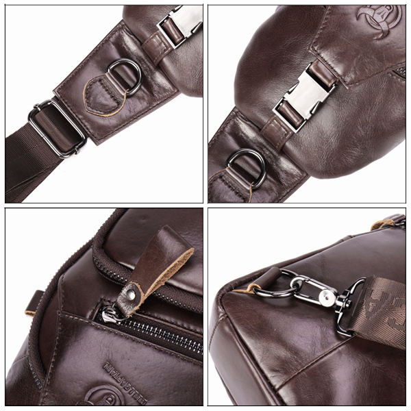 Bullcaptain Wallet Men Genuine Leather Retro Chest Bag