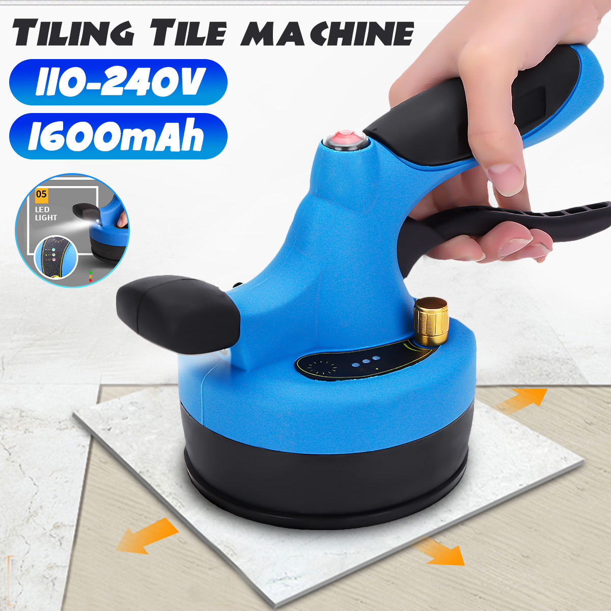 1600mAh 110-240V Tiling Tool Machine Tiling Tiles Machine Suction Porcelain Ceramic Floor Grip Handle Electric Floor Vibrators