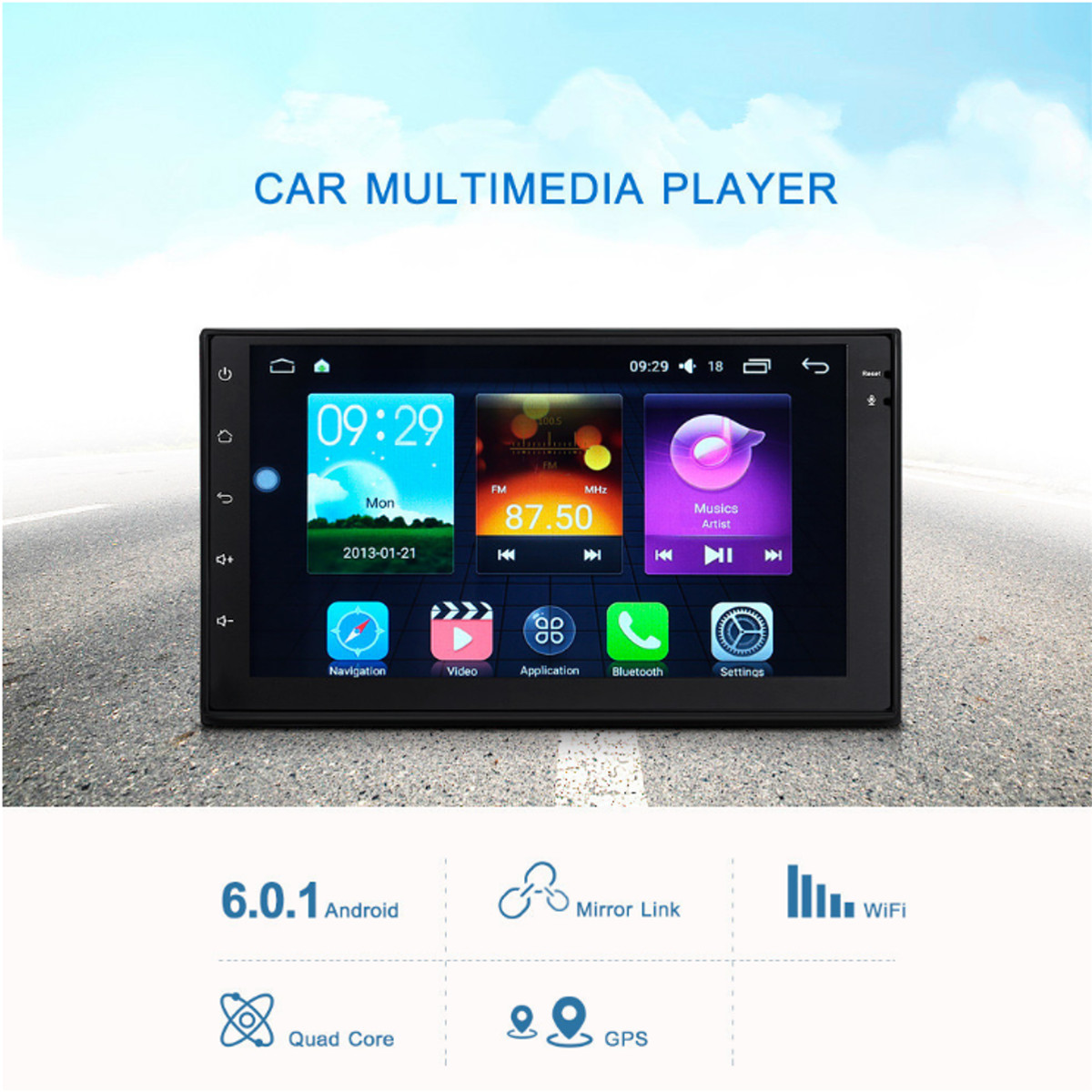 7033 7 дюймов 2DIN Android 6.0 Quad Core GPS 3G WIFI HD Экран Авто Радио Стерео MP5 DVD-плеер
