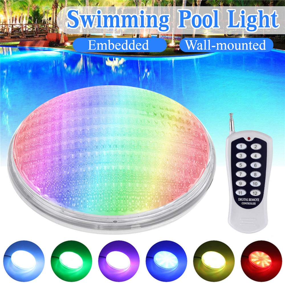 36W RGB LED Underwater Swimming Pool Light Wall-mounted/Embedded Remote Control 