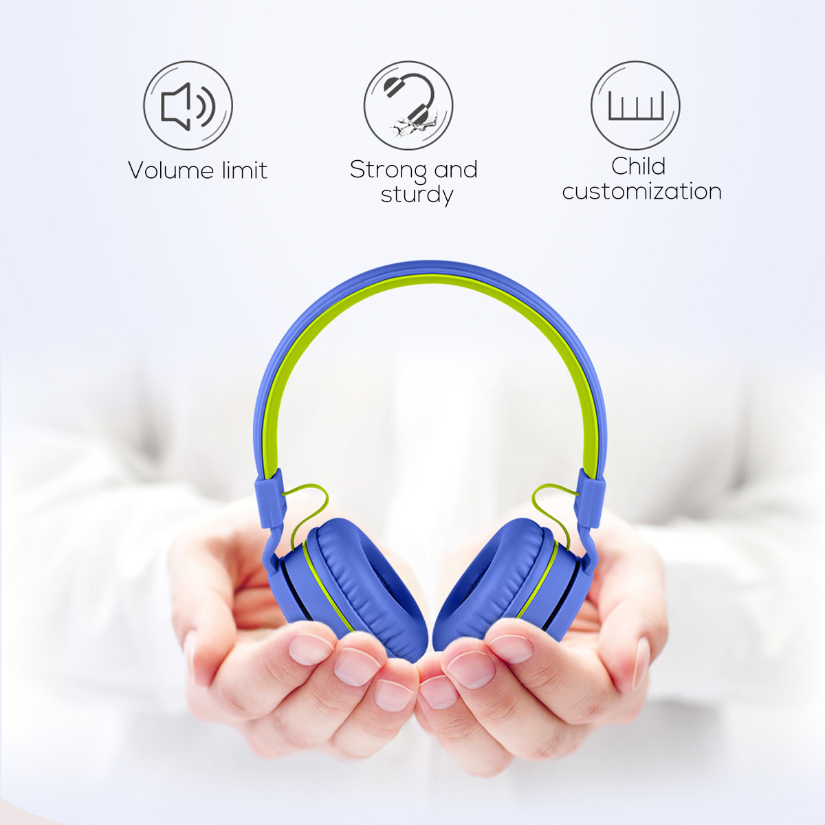 Portable Foldable Kids Childs Headphone Soft 3.5mm Wired Stereo Music Headset with Mic 11