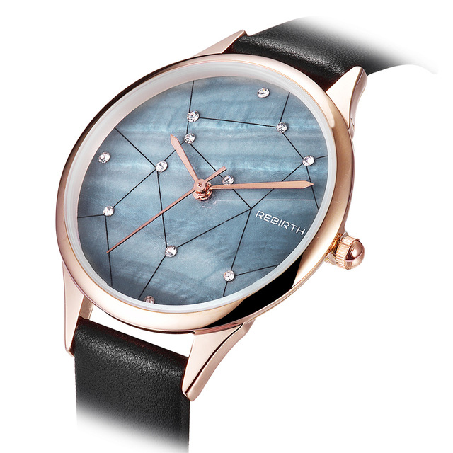 

REBIRTH RE086 Starry Sky Rose Gold Case Women Watches