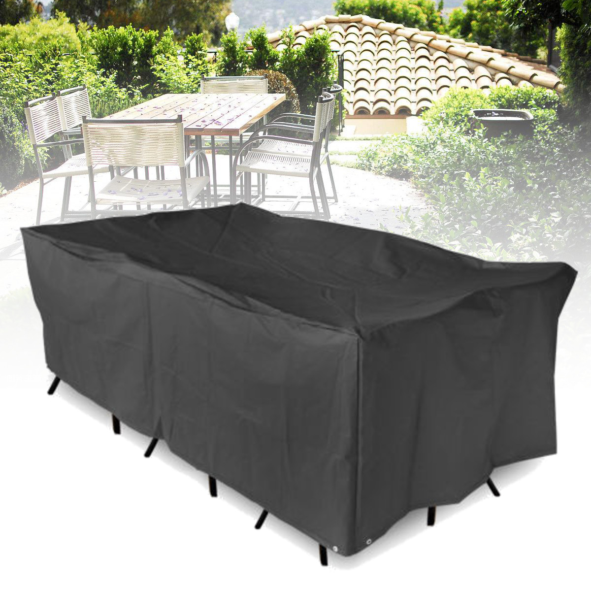 

Outdoor Furniture Waterproof Cover Garden Patio Table Chair Rectangular Shelter Anti-UV Dust Protector