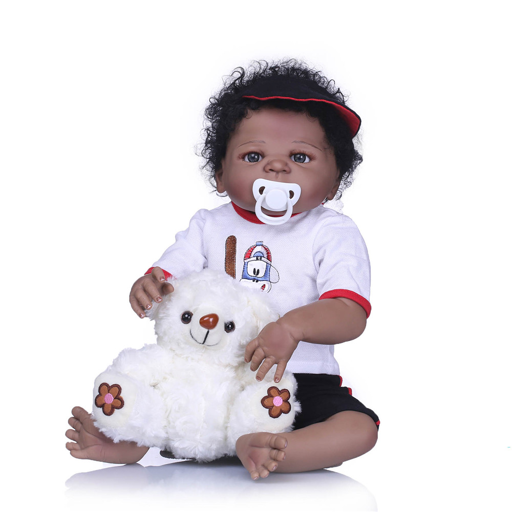 

NPK 23'' Full Vinyl Reborn Baby Doll Lifelike Boy Handsome Realistic Silicone Baby Doll Toy