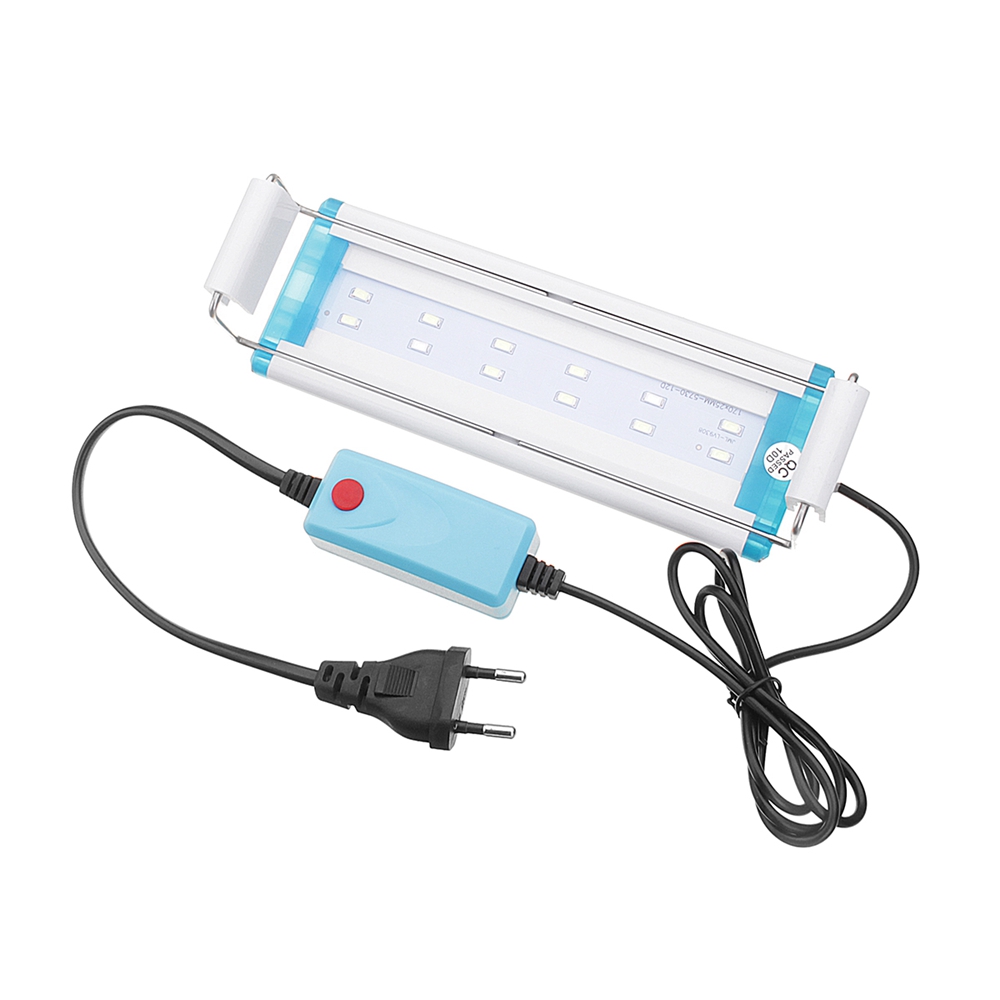 

18.5CM Алюминий регулируемый LED Аквариум Панель световой рыбы Лампа Синий + белый AC220V