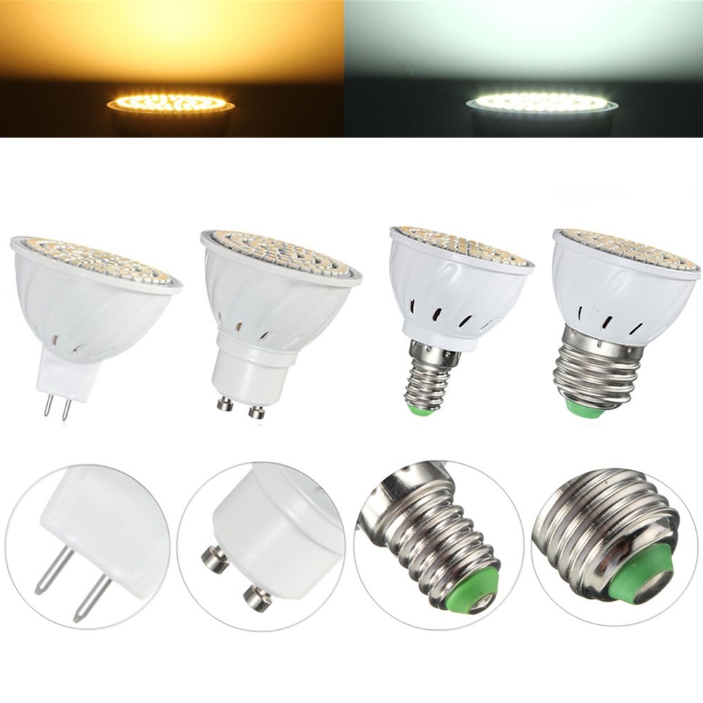

E27 E14 GU10 MR16 4W 80 SMD 3528 Non-Dimmable LED Теплый белый белый свет пятна Лампа Лампа AC110 / 220V
