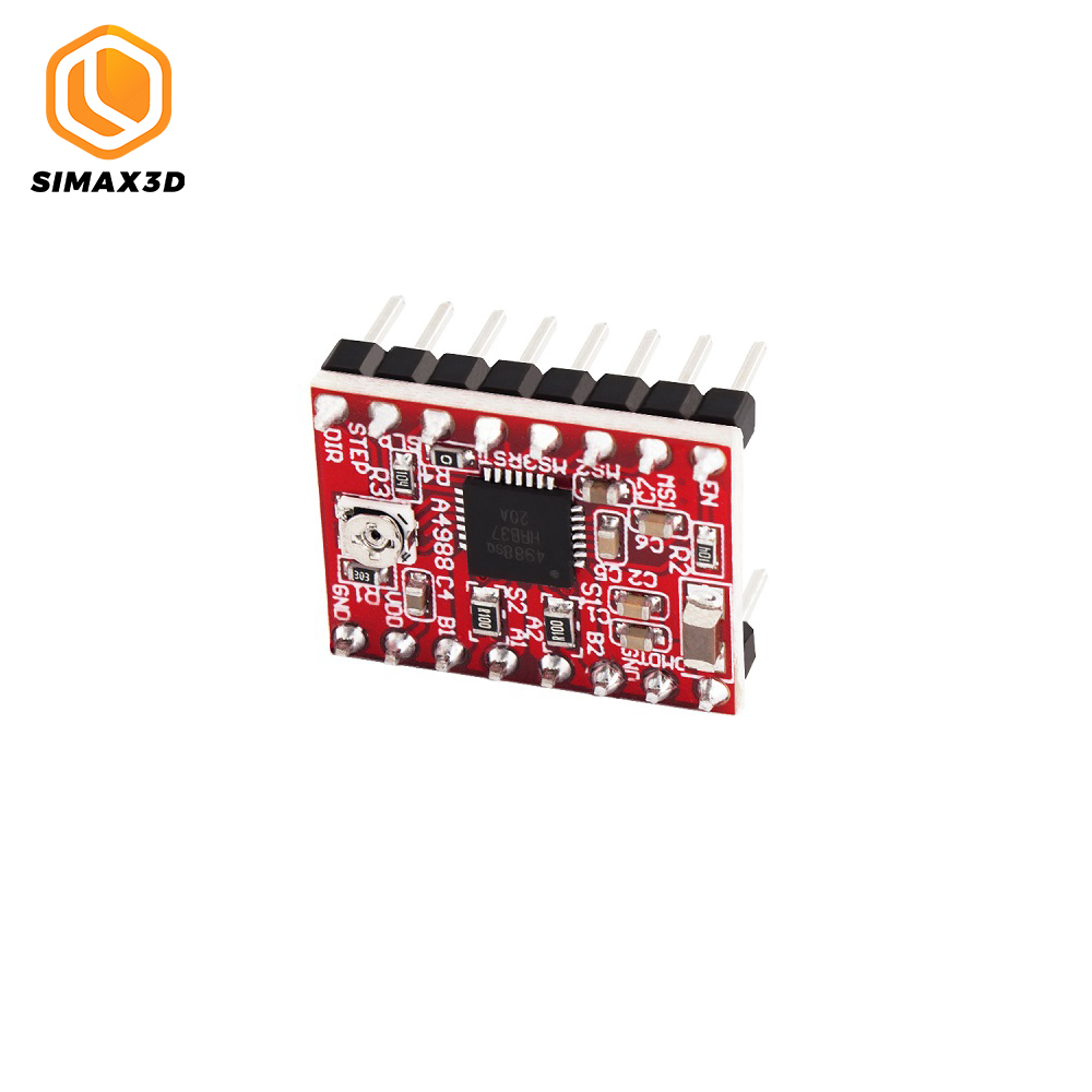 SIMAX3D® 6Pcs A4988 Stepper Motor Driver Board Red with Heatsink for 3D Printer 6
