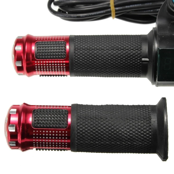 24V 36V 48V Scooter EBike Electric Throttle Grip Handlebar With LED Digital Meter