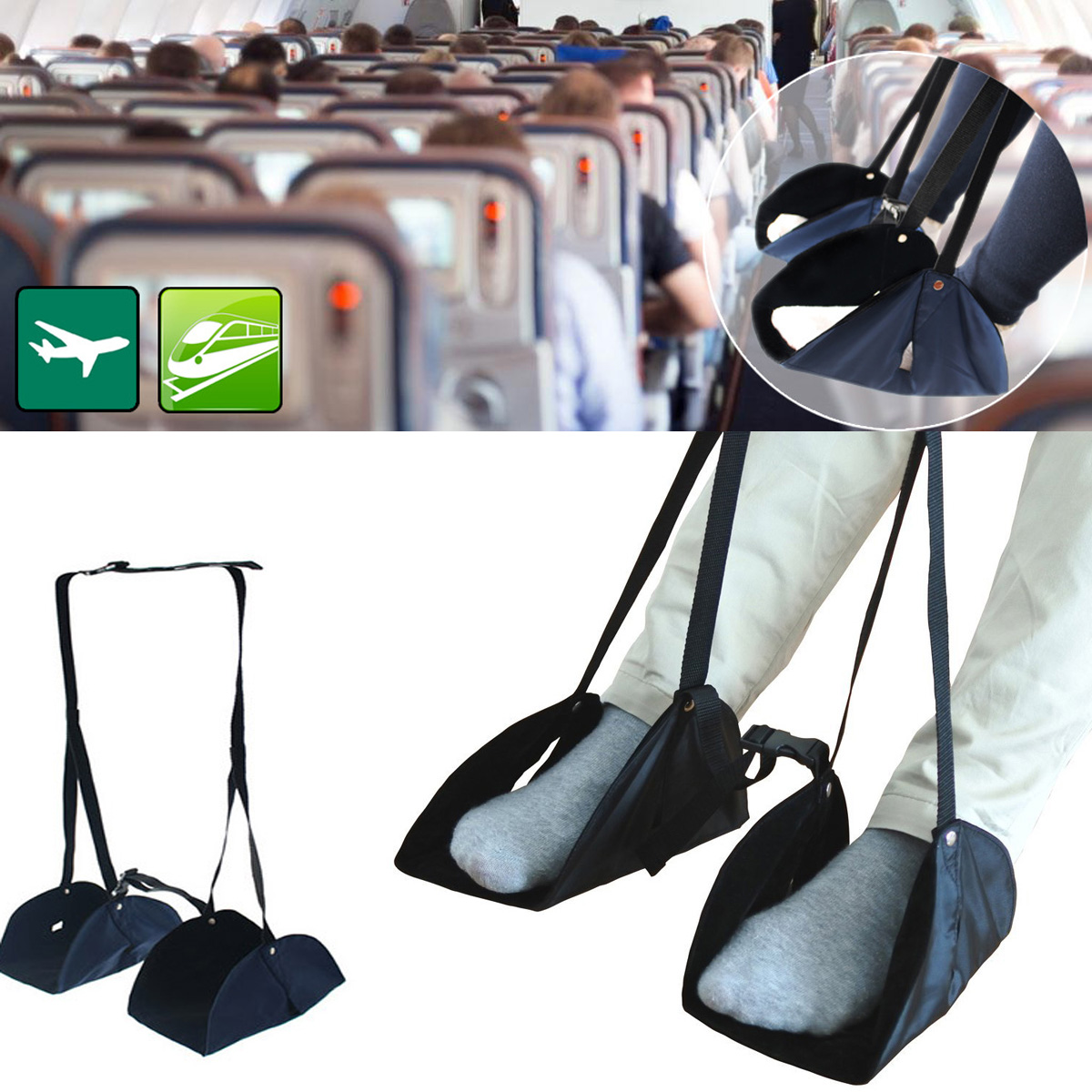 

IPRee™ Portable Travel Airplane Foot Pad Adjustable Train Flight Stand Footrest Hammock