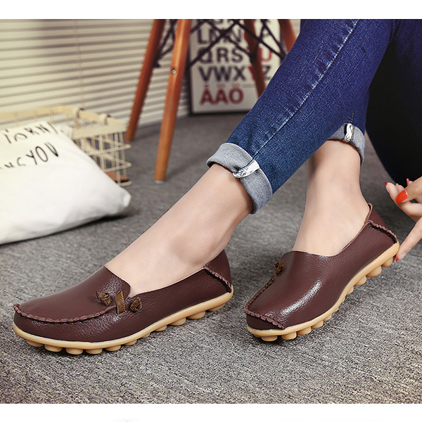 Large size soft leather multi-way flat loafers for women Sale ...
